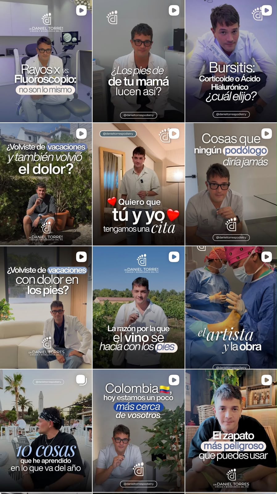Publicaciones médicas del Dr. Daniel Torres en Instagram